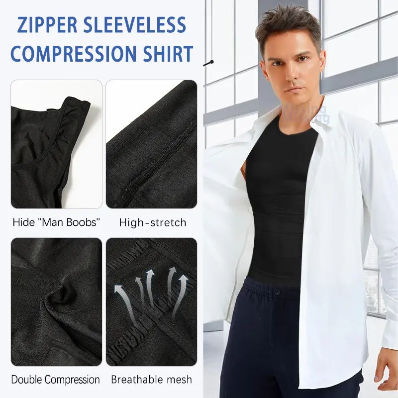 ✨LAST DAY SALE 90% OFF💕Men Shaping Vest,Men Sleeveless Shirt Shapewear