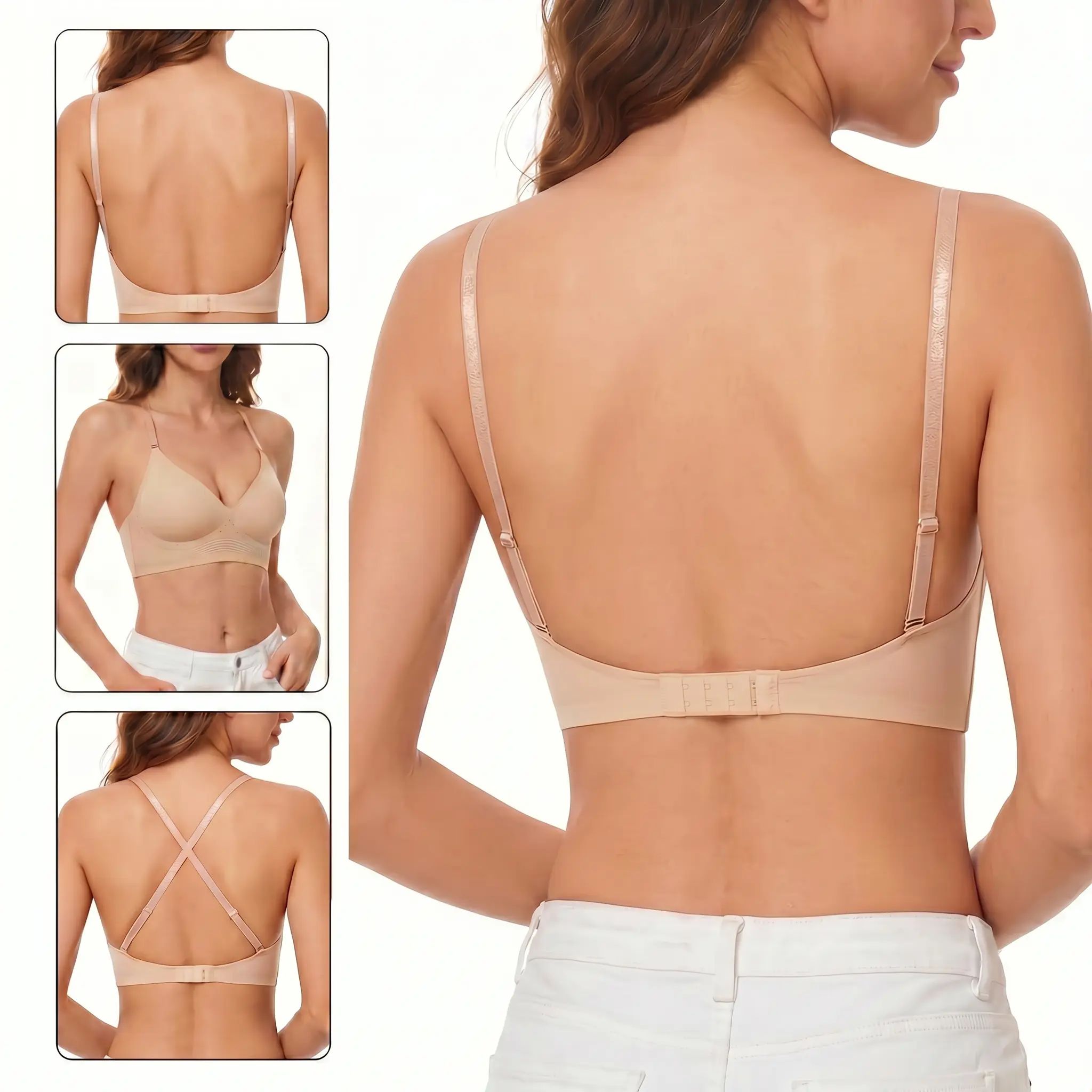 🔥🔥LAST DAY SALE 90% OFF💕 Low Back Backless Bras for Women Seamless Invisible Backless Bra