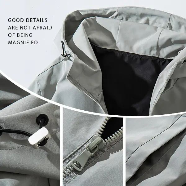 Unisex Zip Up Jackets Vintage Washed Coat Streetwear Hoodies Unisex