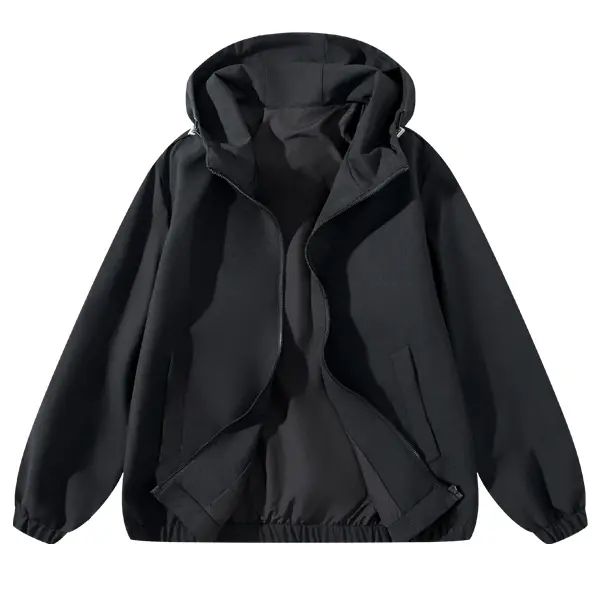 Unisex Zip Up Jackets Vintage Washed Coat Streetwear Hoodies Unisex