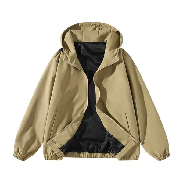 Unisex Zip Up Jackets Vintage Washed Coat Streetwear Hoodies Unisex