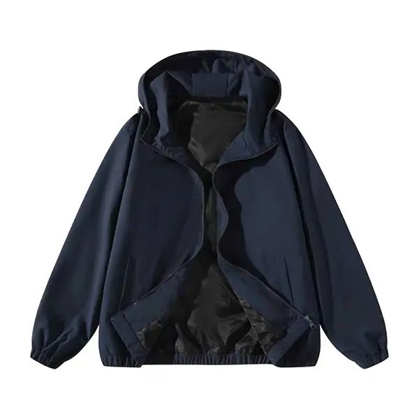 Unisex Zip Up Jackets Vintage Washed Coat Streetwear Hoodies Unisex