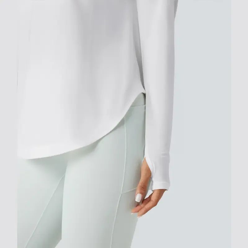Single-shoulder thumbhole quick-drying yoga sports top