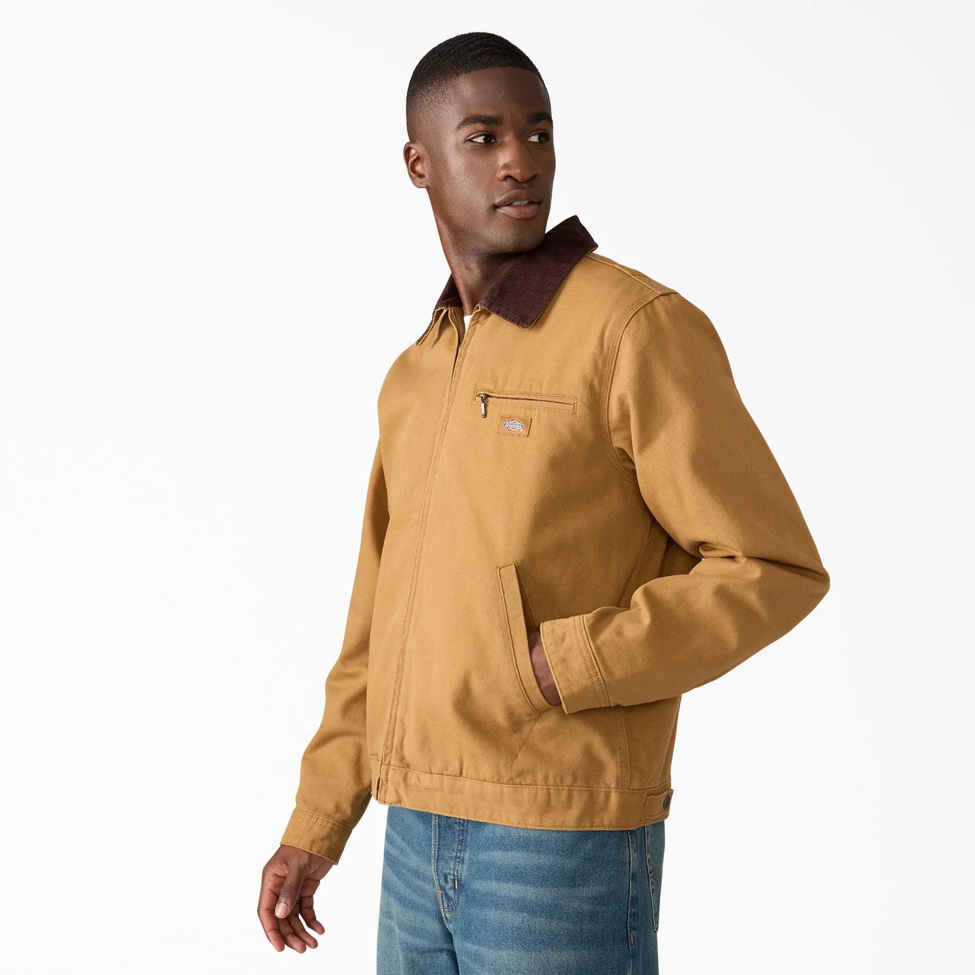 Men's Blanket Lined Duck Canvas Jacket – Classic Workwear with Corduroy Collar