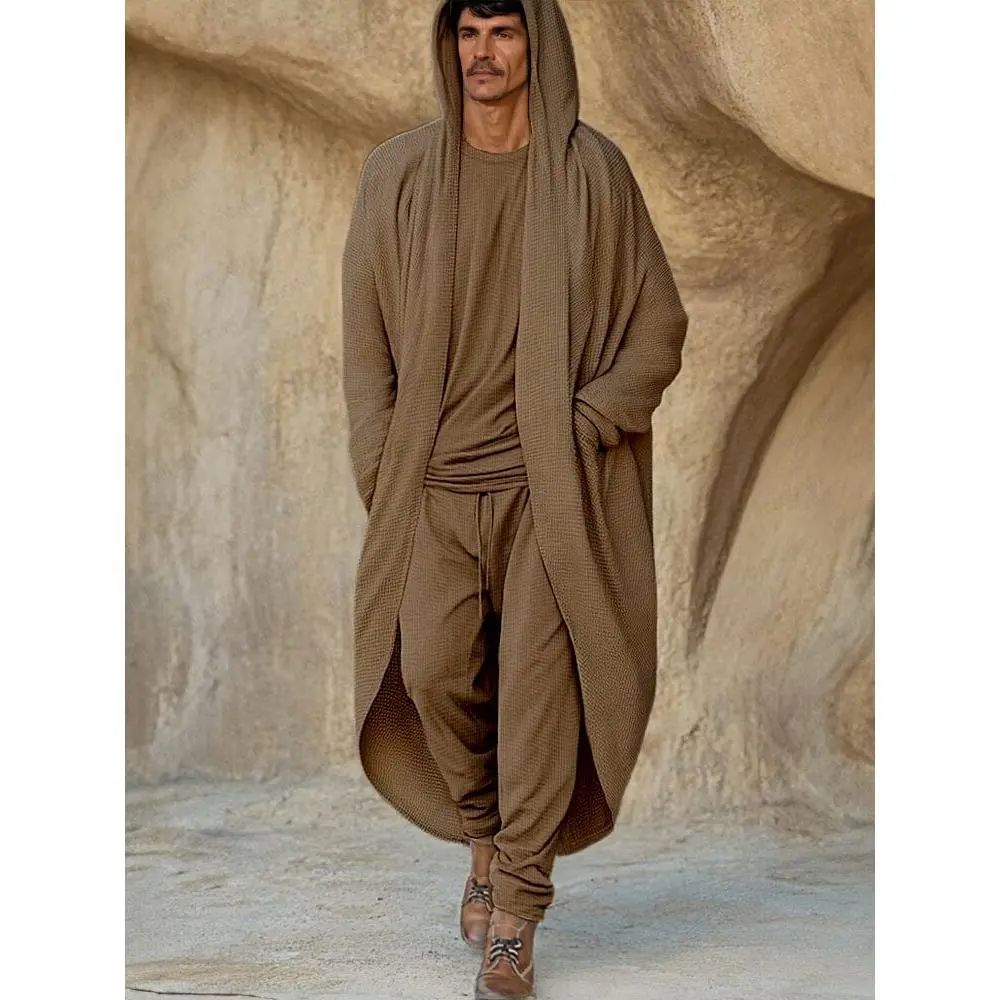 Men's Minimalist 3-Piece Waffle Knit Loungewear Set