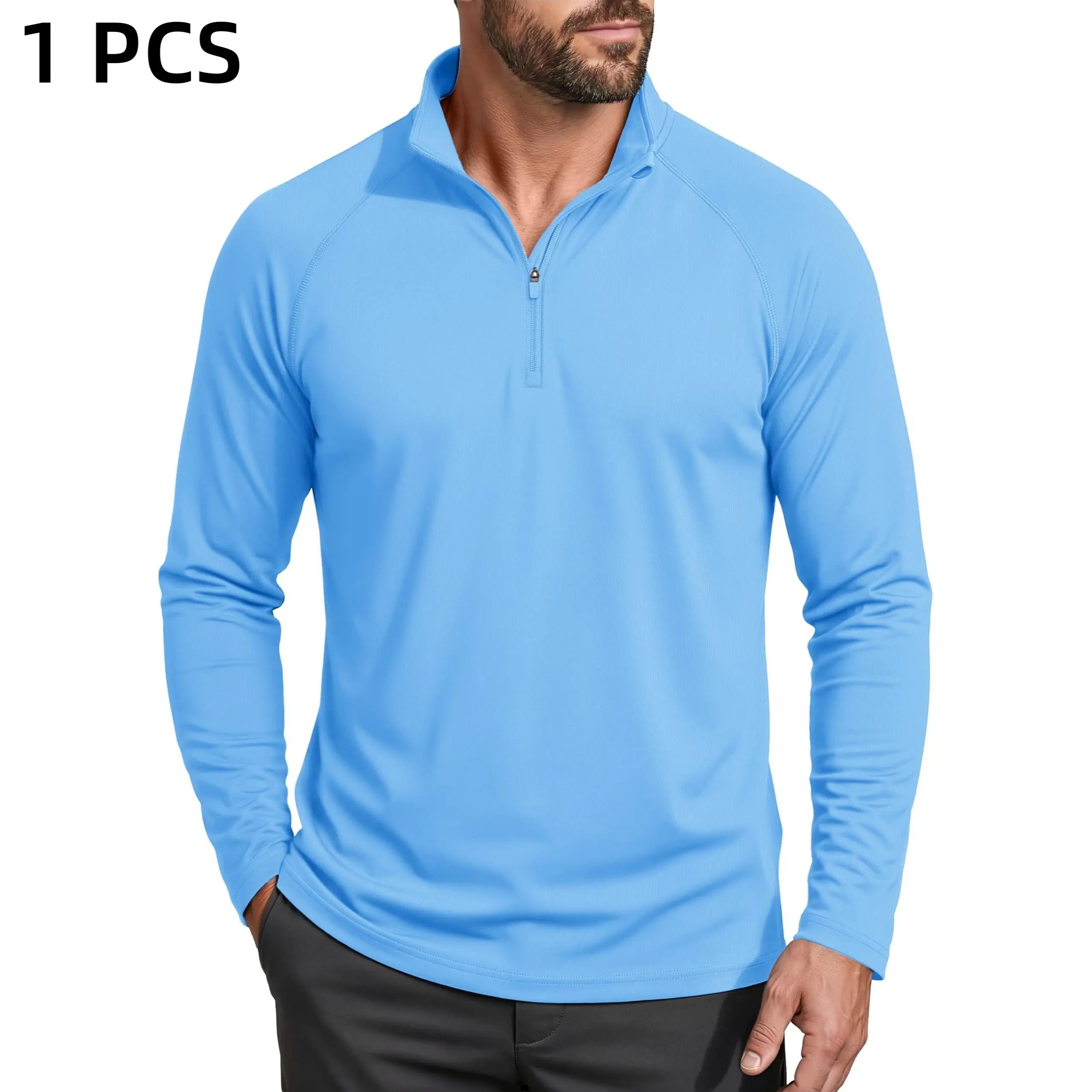 Men's UPF 50+ 1/4 Zip Quick-Dry Shirt – Lightweight Long Sleeve Outdoor Sports Tee