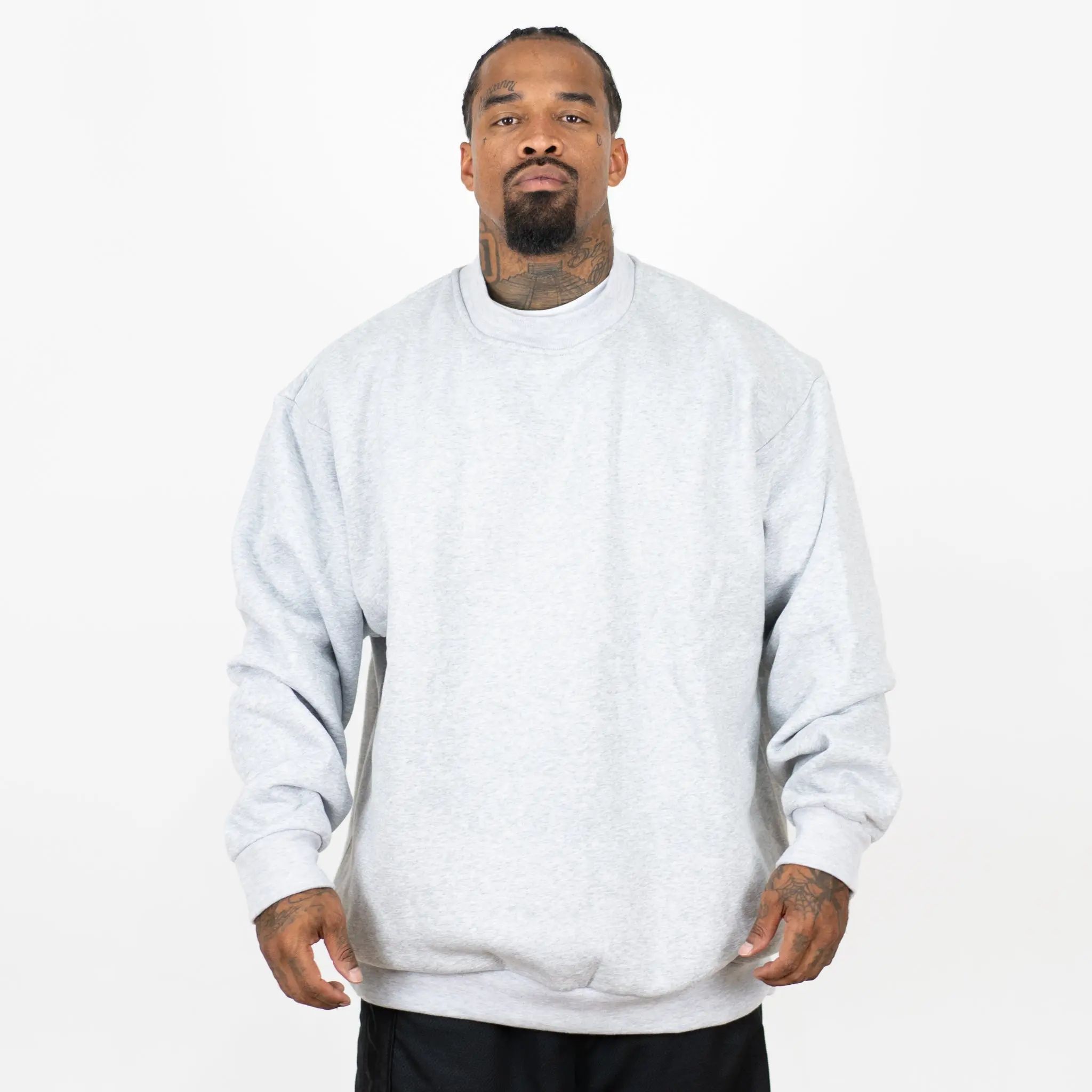 Men's 13oz Heavyweight Fleece Crewneck Sweatshirt – Relaxed Oversized Long Sleeve