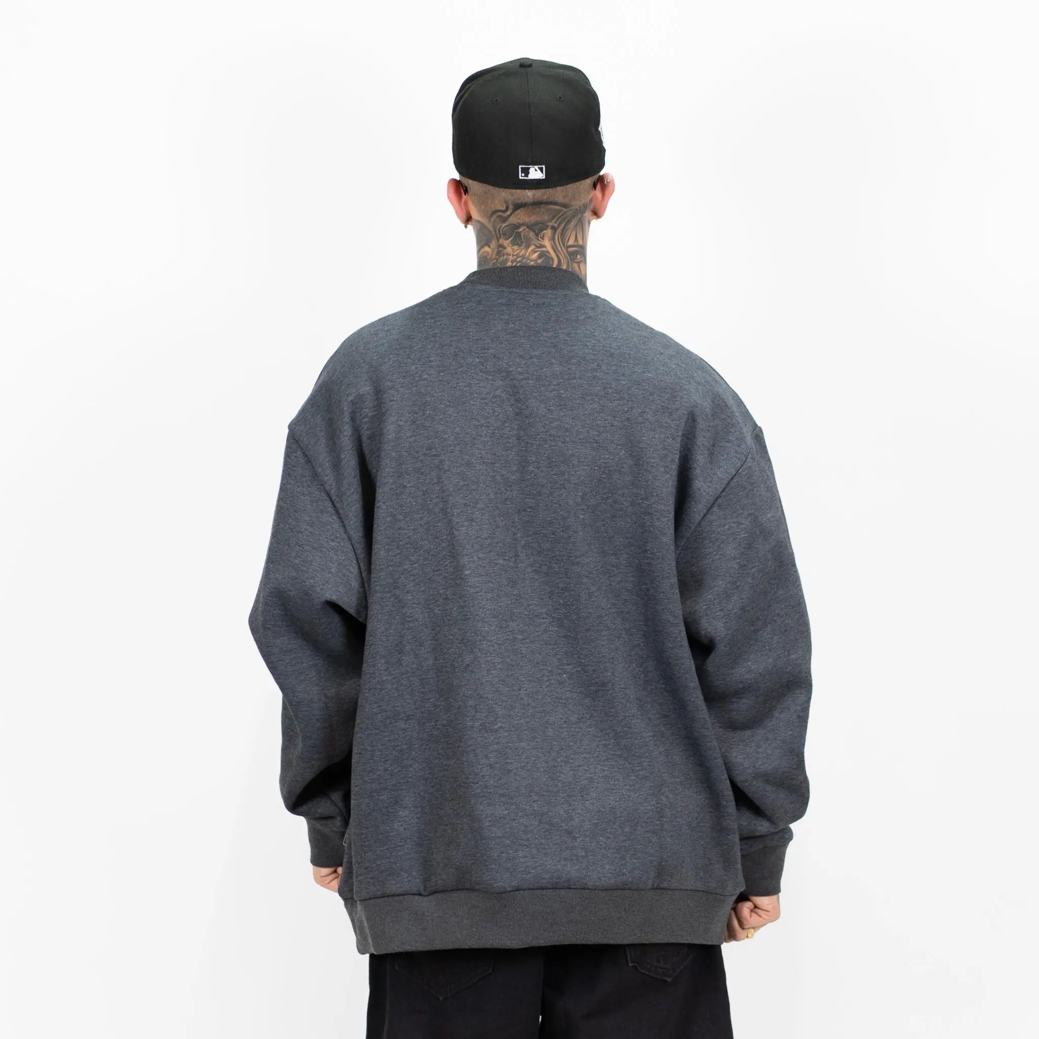 Men's 13oz Heavyweight Fleece Crewneck Sweatshirt – Relaxed Oversized Long Sleeve