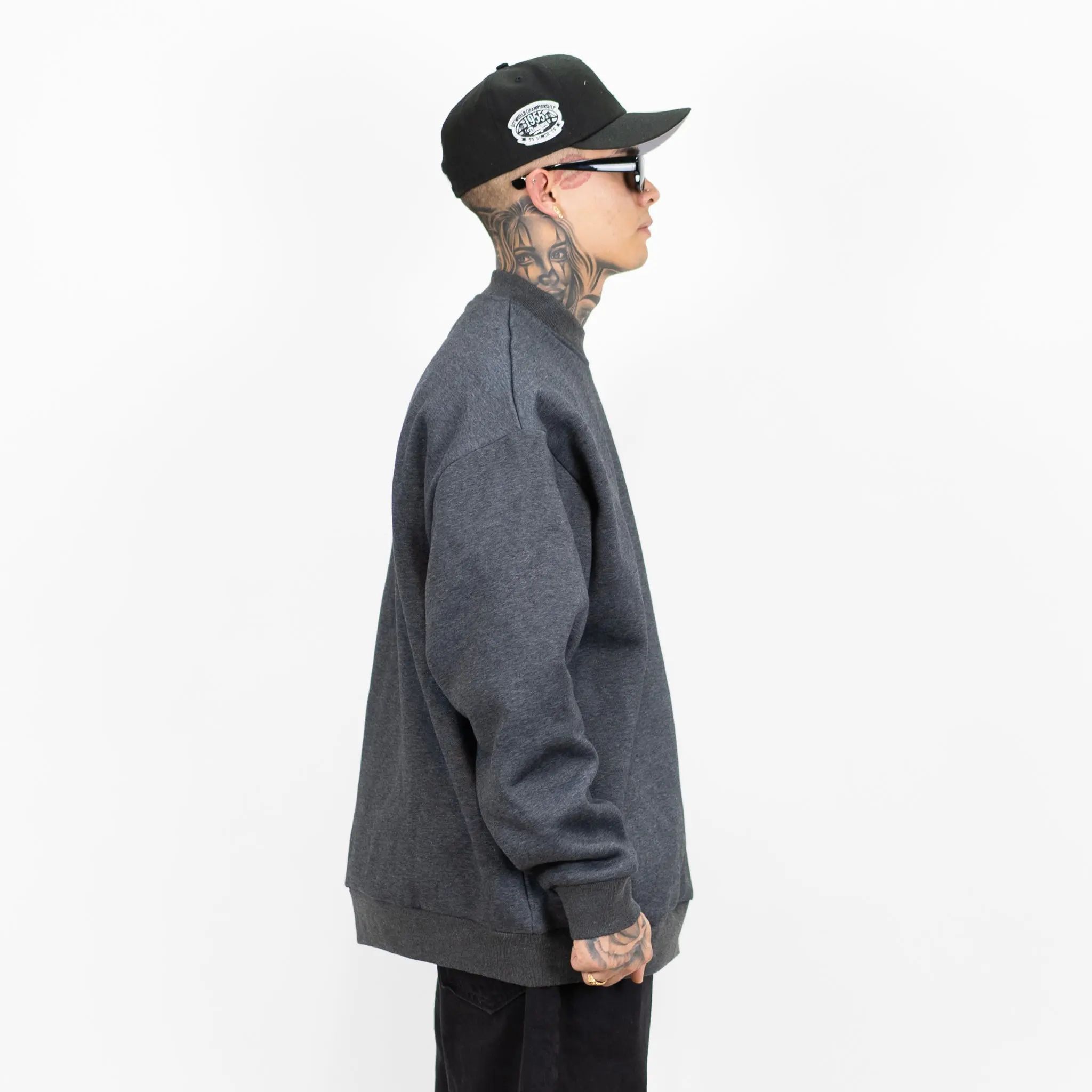 Men's 13oz Heavyweight Fleece Crewneck Sweatshirt – Relaxed Oversized Long Sleeve