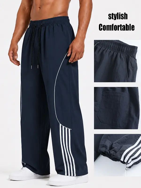 Unisex Loose-Fit Wide-Leg Track Pants