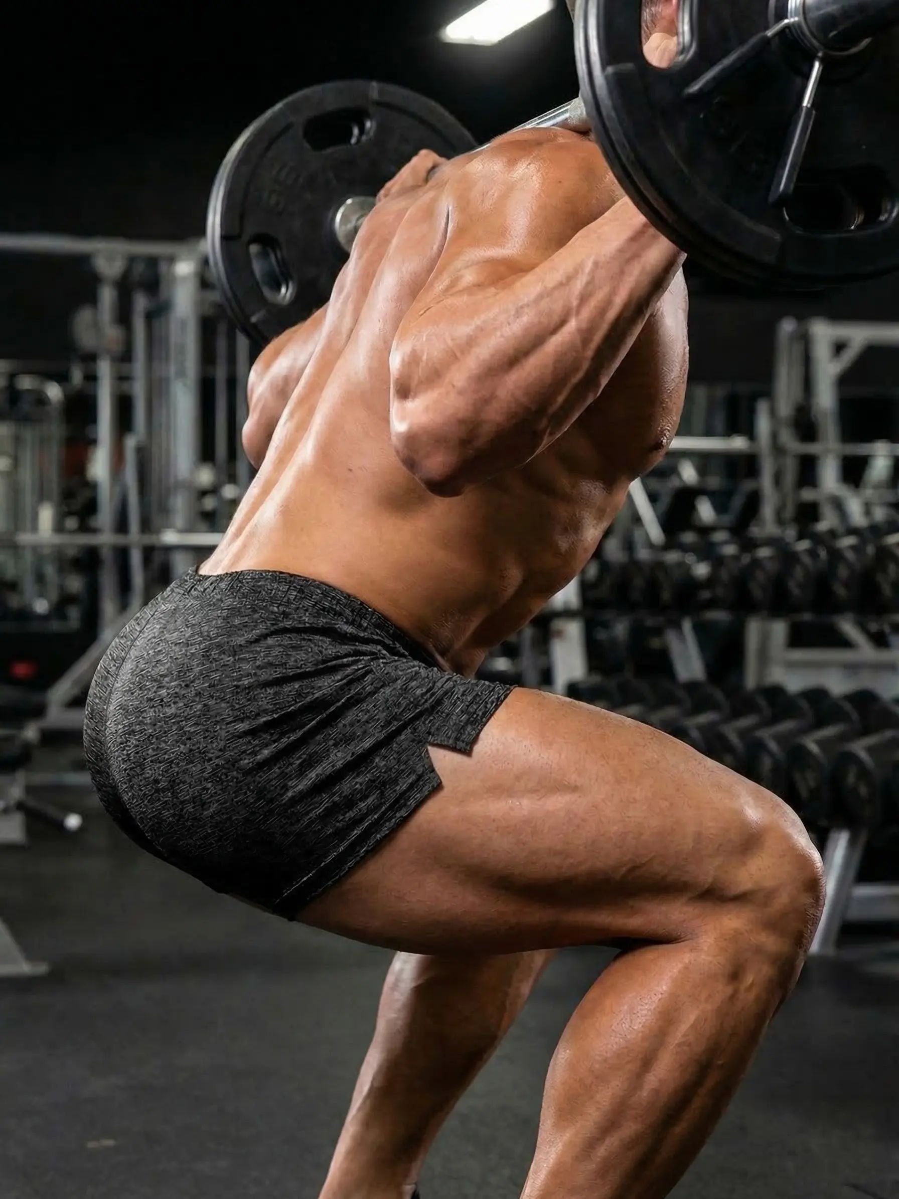 Men's 3-Inch Athletic Bodybuilding Shorts - Quick-Dry Stretch Activewear with Side Slit