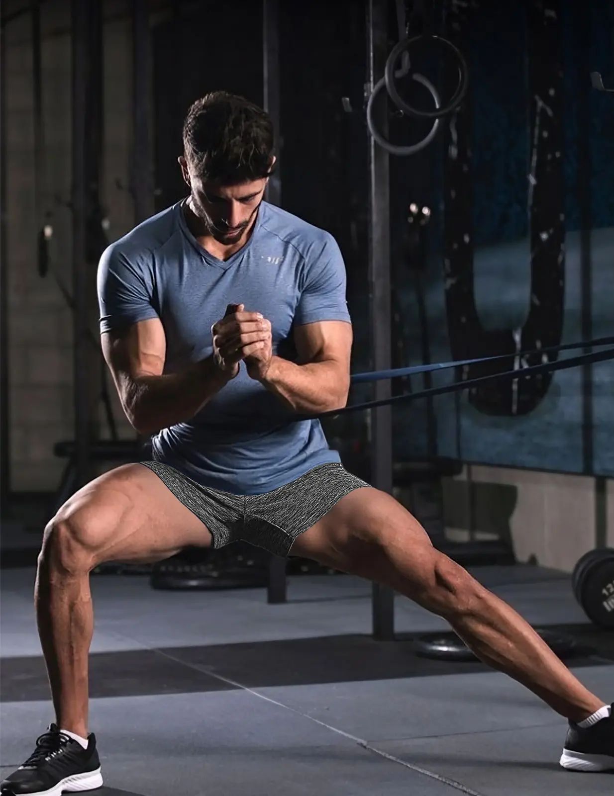 Men's 3-Inch Athletic Bodybuilding Shorts - Quick-Dry Stretch Activewear with Side Slit