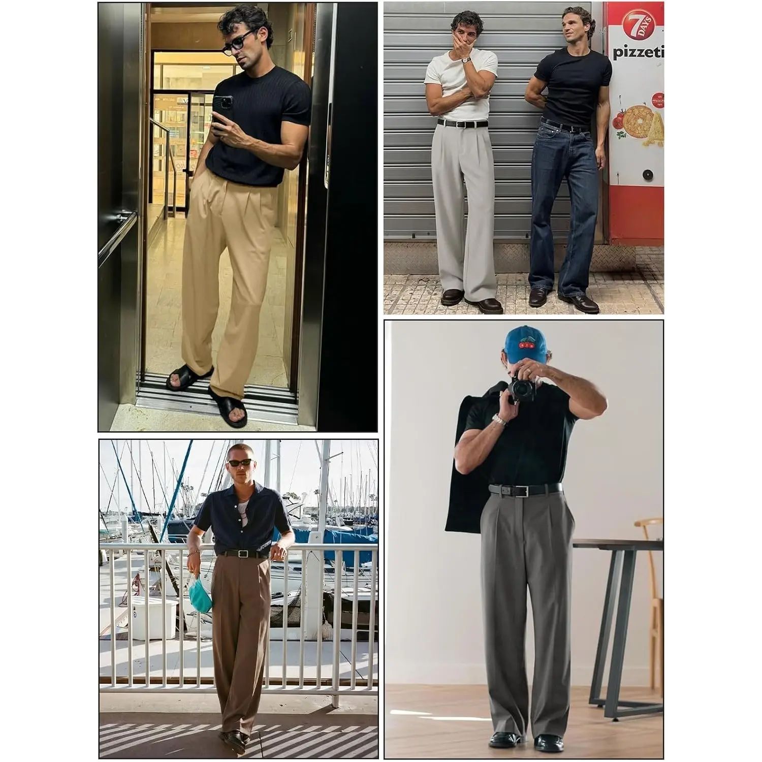 Men's Pleated Wide-Leg Dress Pants – Old Money Baggy Fit Trousers
