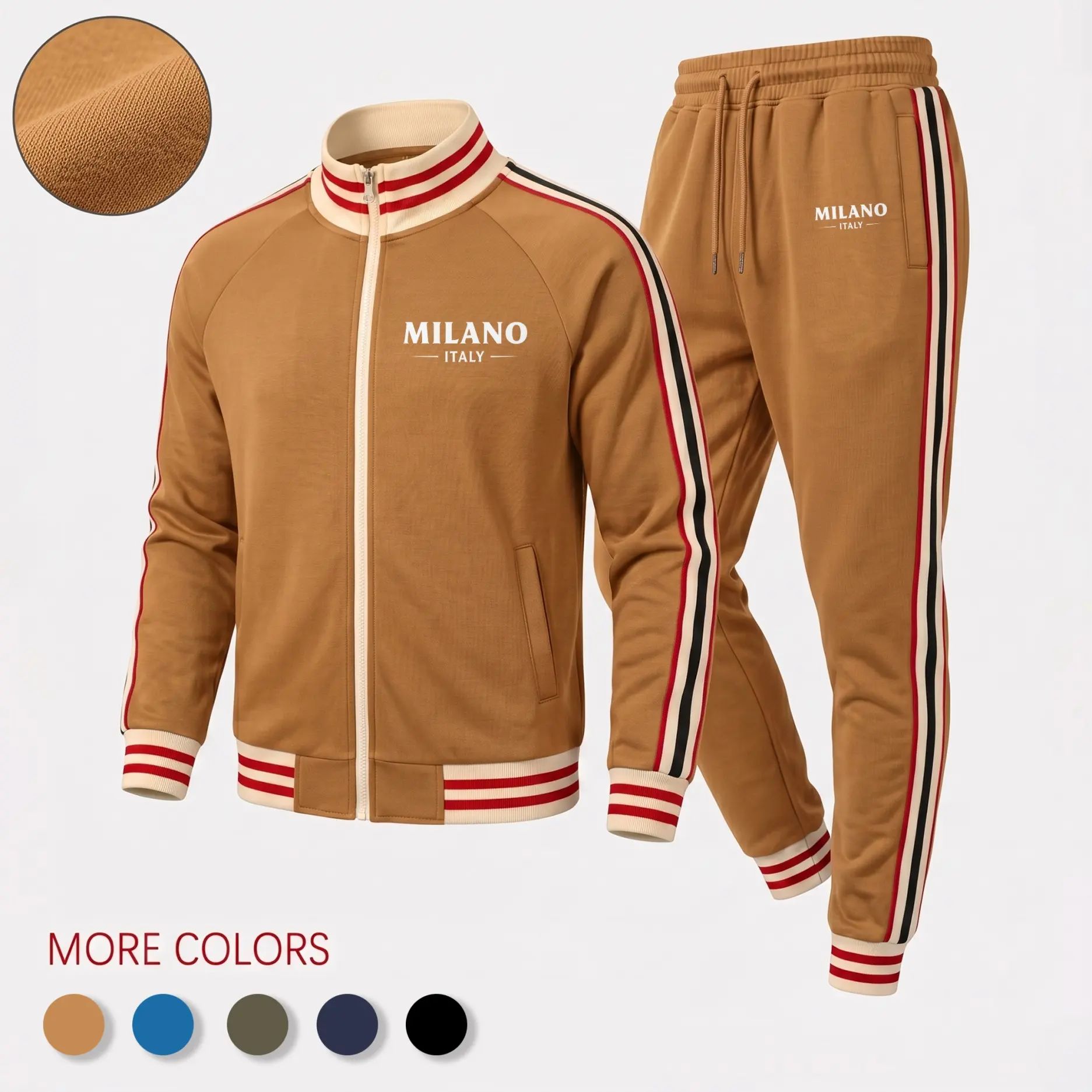 🔥Men's Baseball Jacket & Cargo Pants Set - Fleece Lined Windproof Streetwear Activewear