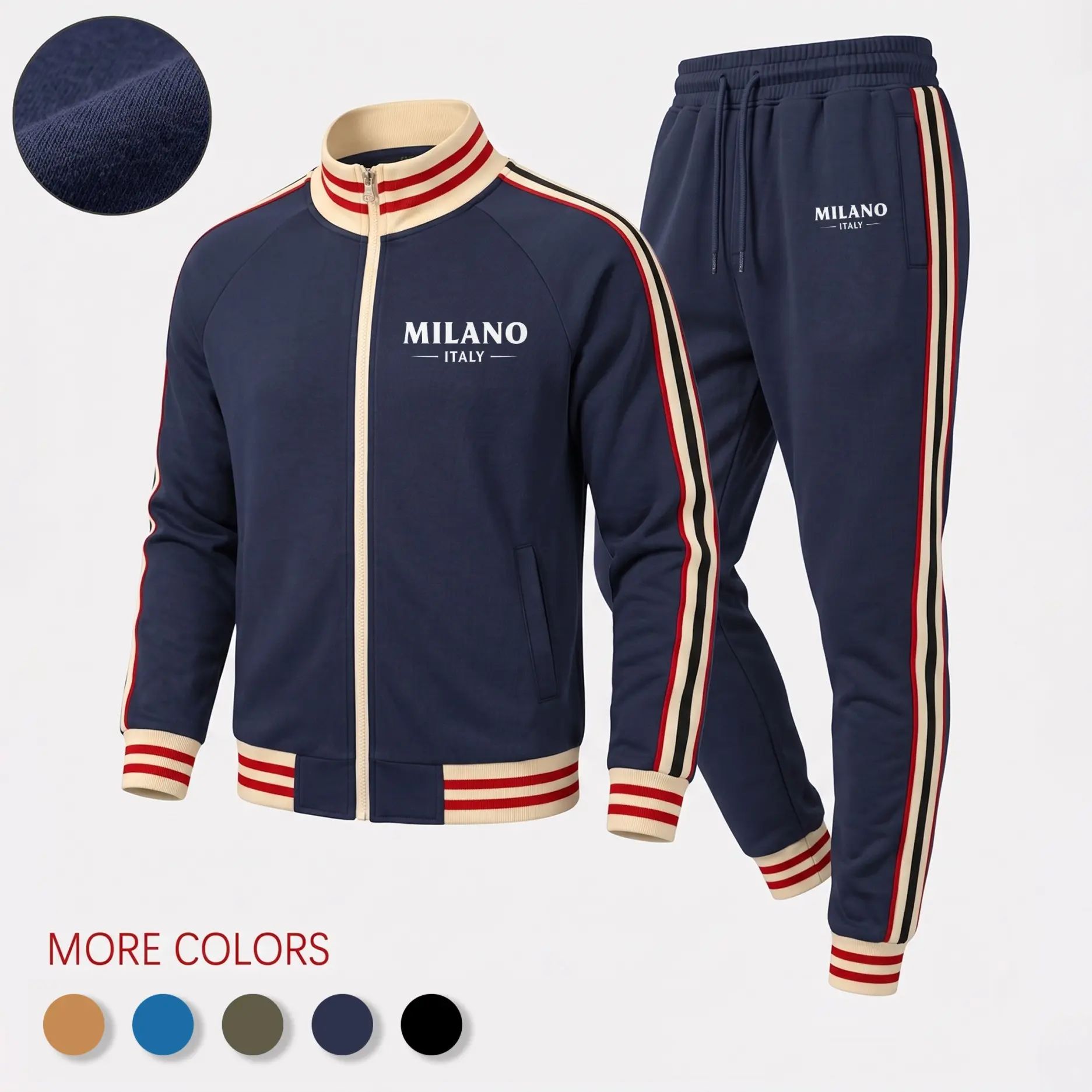🔥Men's Baseball Jacket & Cargo Pants Set - Fleece Lined Windproof Streetwear Activewear