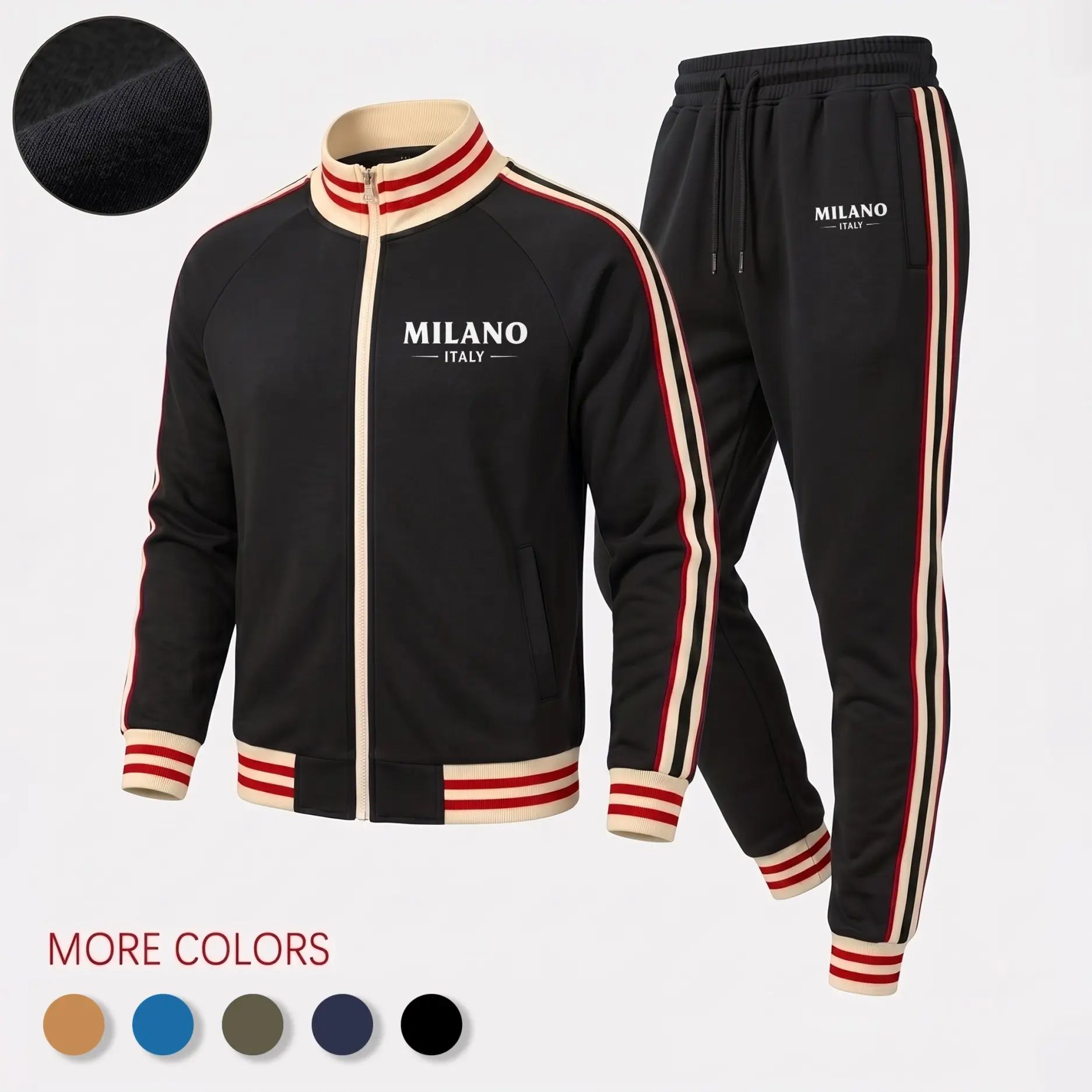 🔥Men's Baseball Jacket & Cargo Pants Set - Fleece Lined Windproof Streetwear Activewear