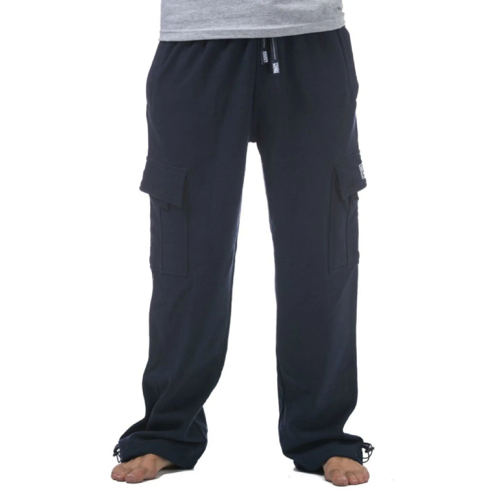 Men's Heavyweight Cargo Sweatpants – 6-Pocket Fleece Jogger with Drawstring Waist