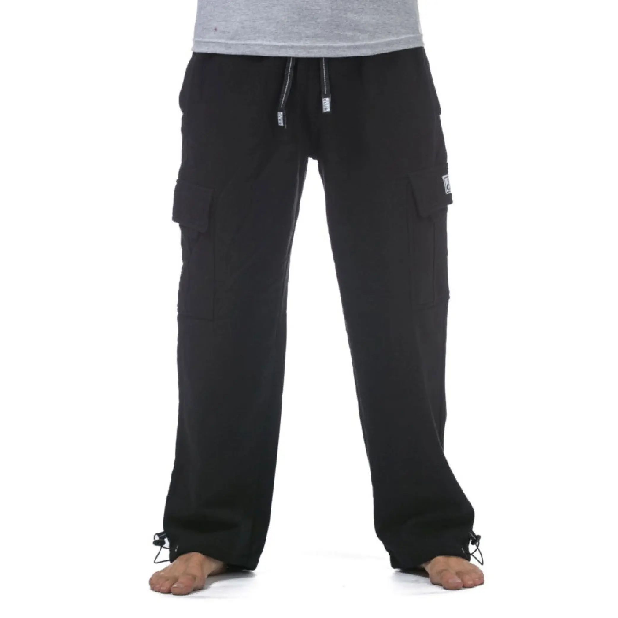 Men's Heavyweight Cargo Sweatpants – 6-Pocket Fleece Jogger with Drawstring Waist