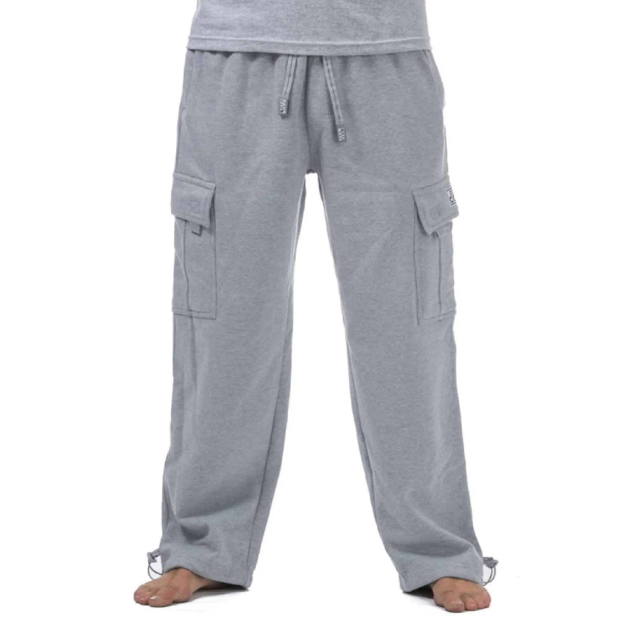 Men's Heavyweight Cargo Sweatpants – 6-Pocket Fleece Jogger with Drawstring Waist