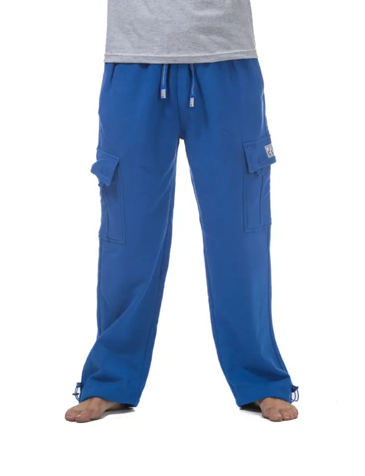 Men's Heavyweight Cargo Sweatpants – 6-Pocket Fleece Jogger with Drawstring Waist
