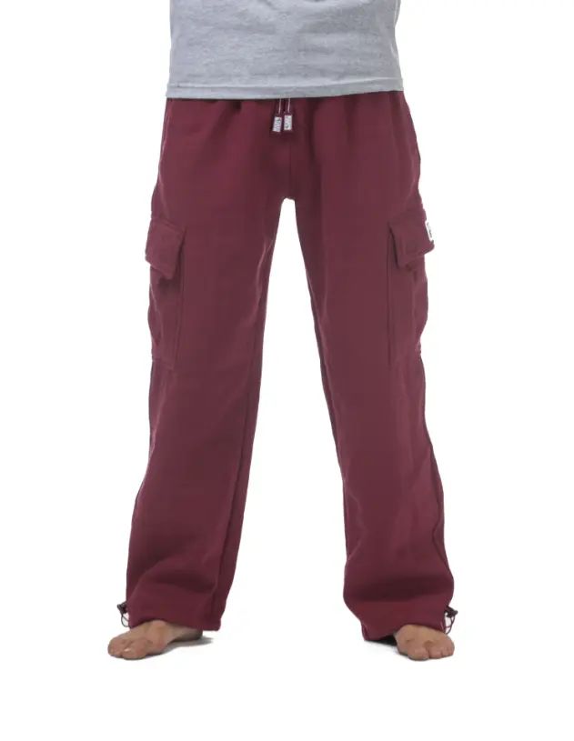 Men's Heavyweight Cargo Sweatpants – 6-Pocket Fleece Jogger with Drawstring Waist