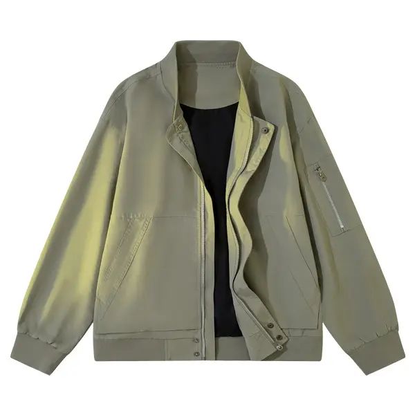 Unisex Zip Up Jackets Vintage Washed Coat Streetwear Hoodies Unisex