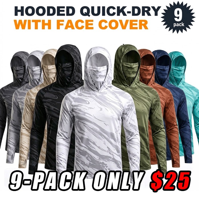 Men’s Quick-Dry Sun Protection Performance Hoodies (5-Pack)  | UPF 50
