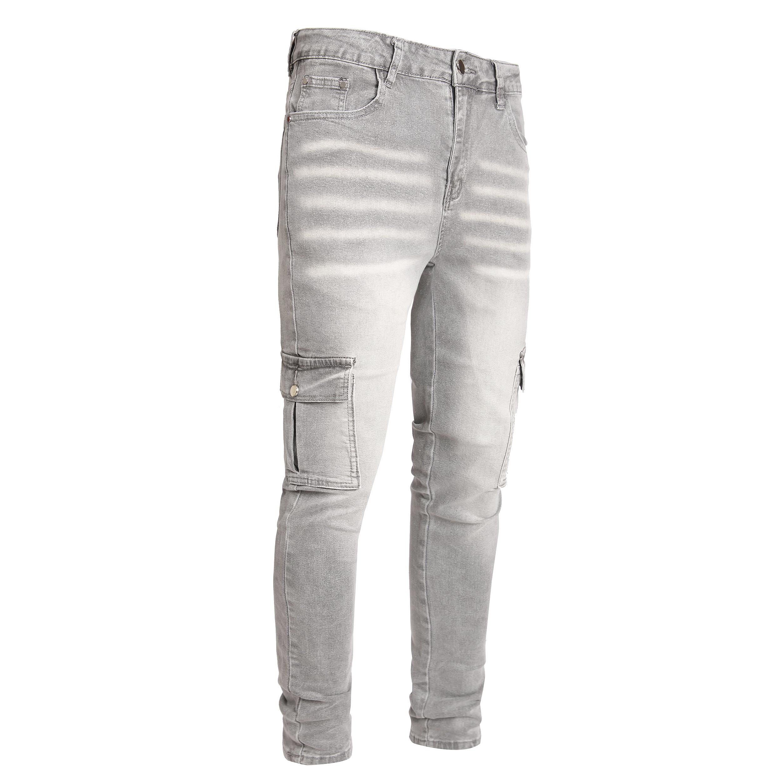 JUNBAOSS Menswear Men's Stretchy Skinny Denim Jeans - Elastized Comfort Waist, Distressed Ripped, Slim Tapered Leg, Full-Length Cotton Pants with Zipper, Classic Personalized Design, Hipster, Stylish