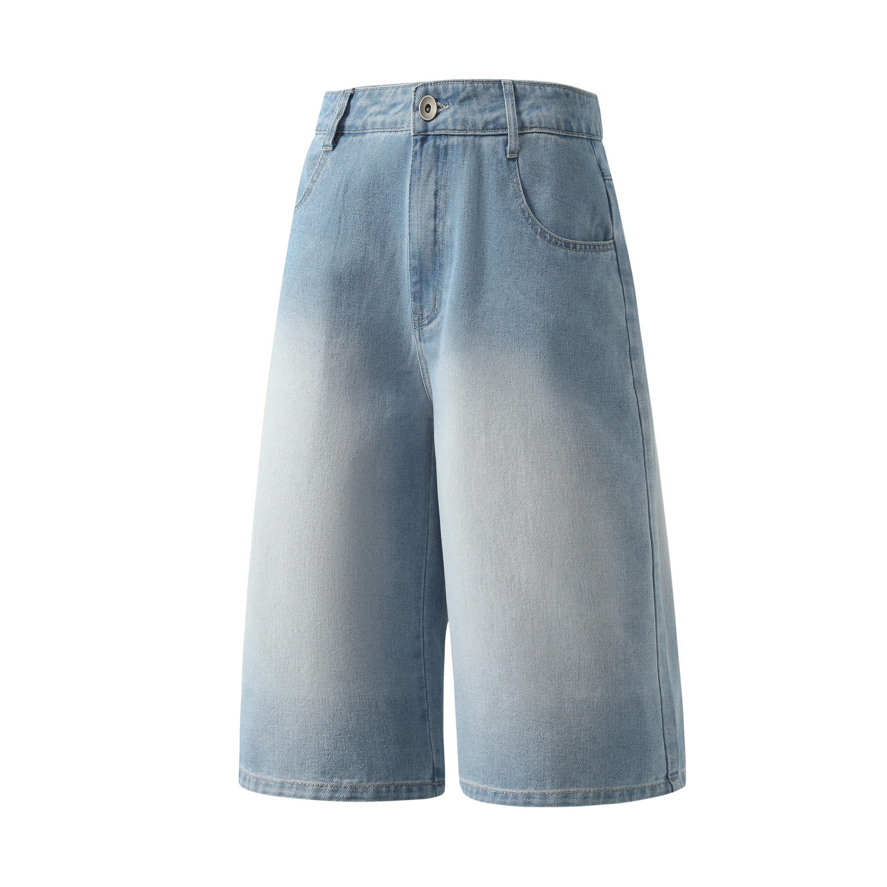 3-piece set of multi-color vintage washed wide-leg knee-length denim shorts made from cotton fabric; loose draping design, high-waisted relaxed fit, streetwear style. Suitable for summer daily wear, strolling, skateboarding, beach trips, and outings. Fash 3-piece set of multi-color vintage washed wide-leg knee-length denim shorts made from cotton fabric; loose draping design, high-waisted relaxed fit, streetwear style. Suitable for summer daily wear, strolling, skateboarding, beach trips, and outings. Fash