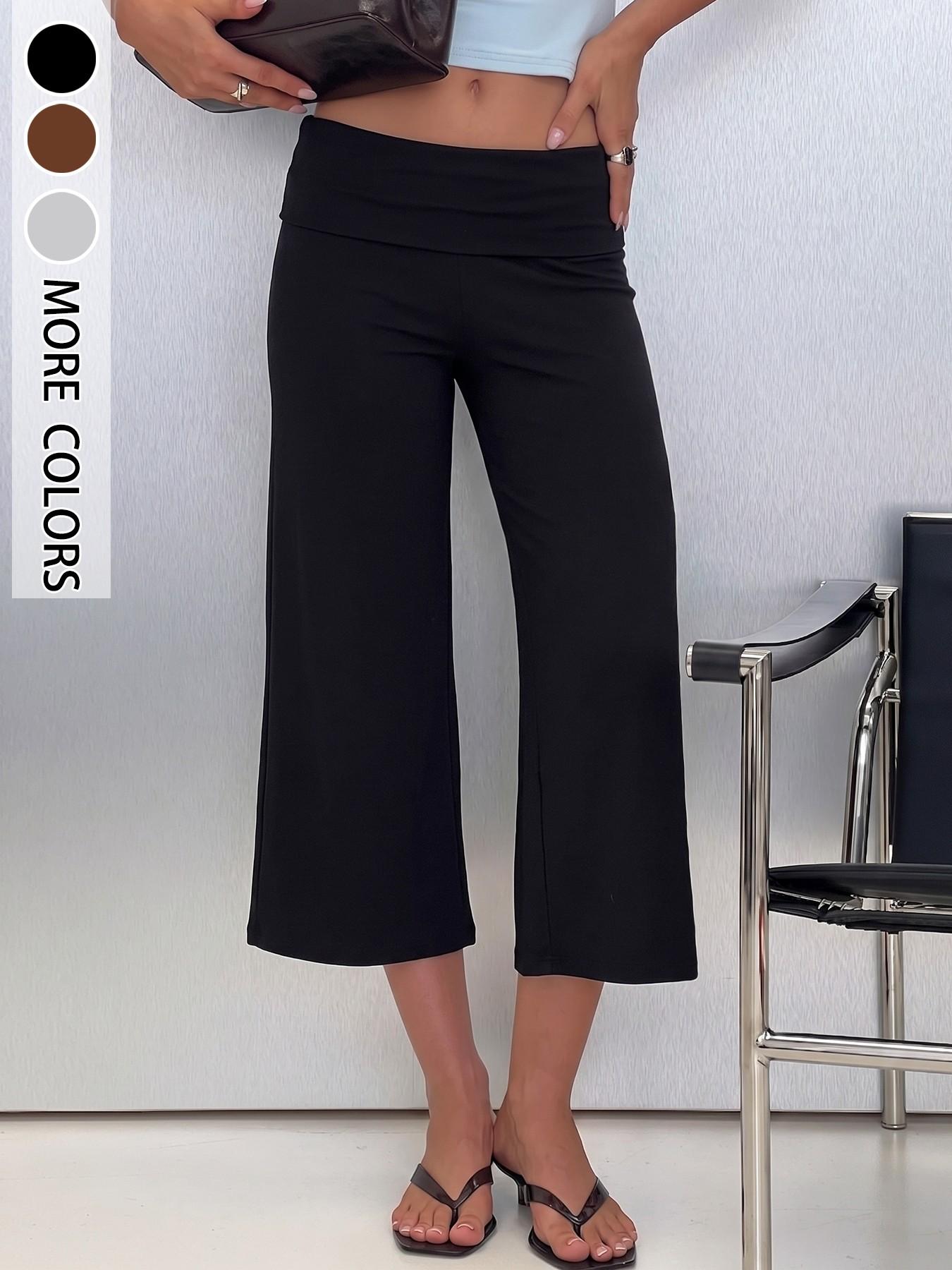 Soft Stretchy Women's Capri Pants, Basic American Casual Style Bottoms, High Elasticity Breathable Comfort Fabric, Slimming Fit, Ideal for Daily Wear & Yoga