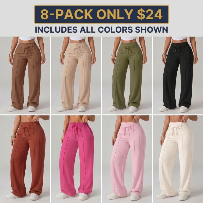 ✨LAST DAY SALE 90% OFF💕High-waisted, slim-fit work trousers with an adjustable drawstring waist