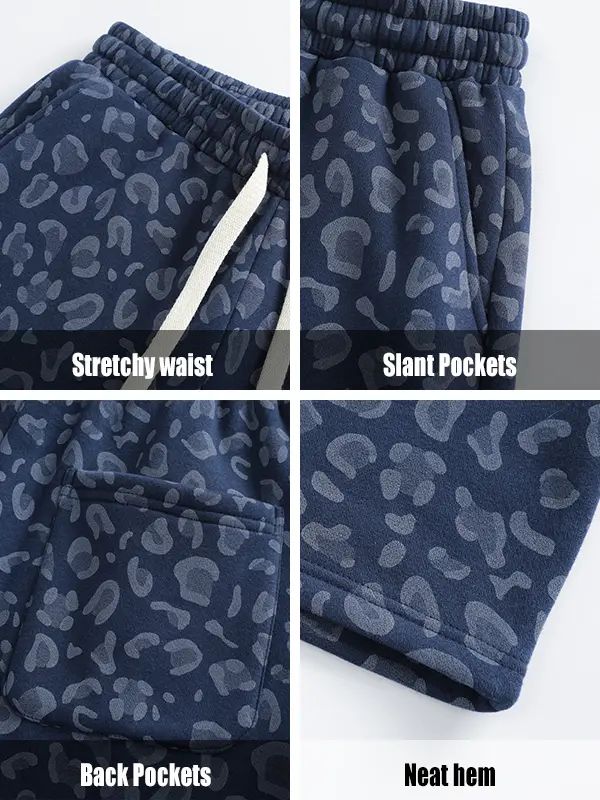 Men's Leopard Print Wide Leg Sweatpants