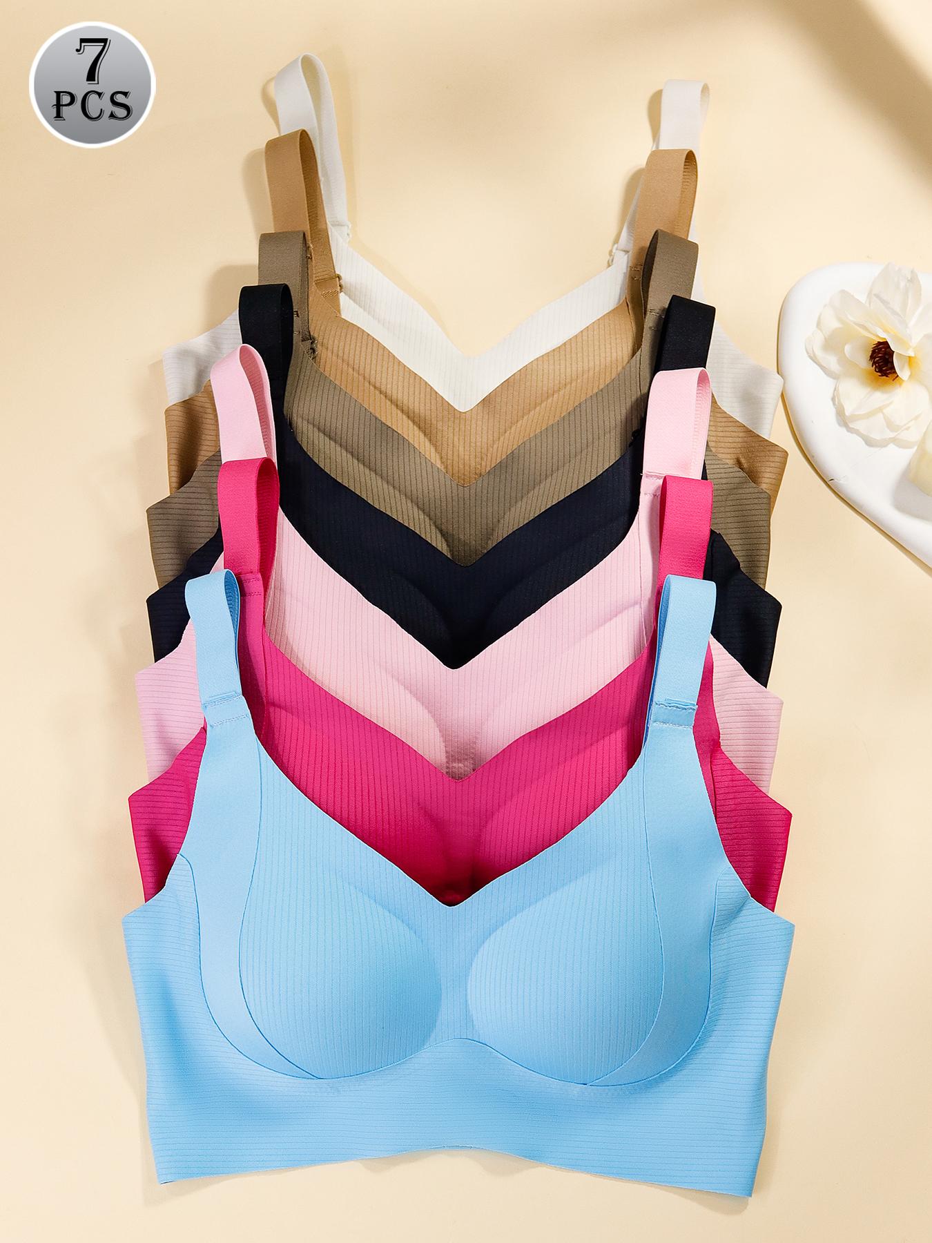 Women's Solid Wireless Bra, ComfortableBreathable Push Up Bra, Softness Lightweight,Lingerie for All Seasons, Pushbra