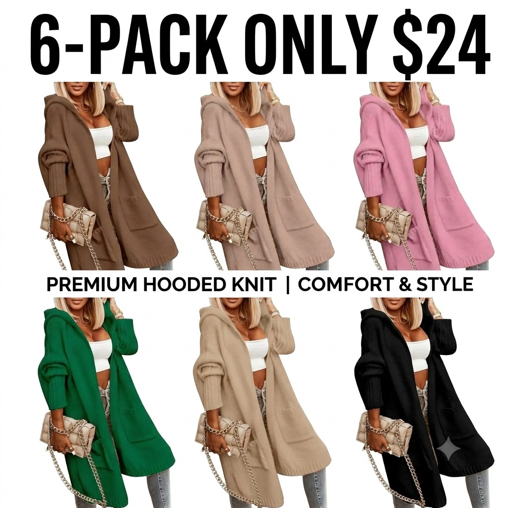 Womens Long Cardigans Cable Knitted Open Front Oversized Hooded Outerwear Sweater Coat