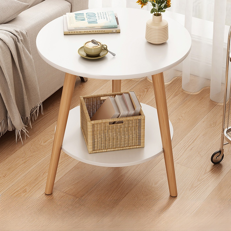 Bedroom Bedside Table Small Storage Cabinet with Solid Wood Legs