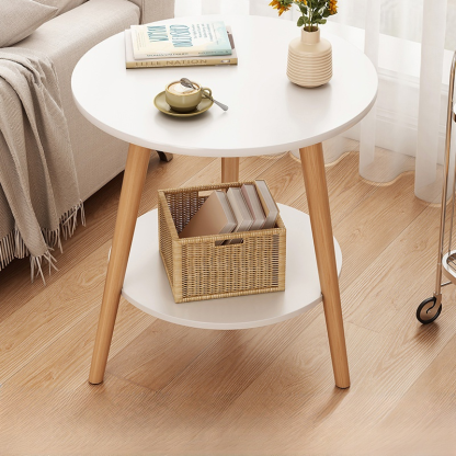 Bedroom Bedside Table Small Storage Cabinet with Solid Wood Legs