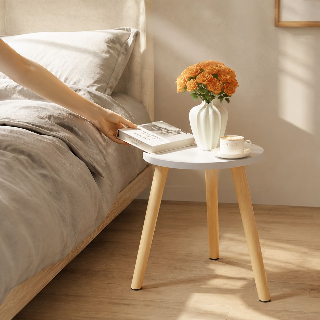 Multi-functional Home Decoration Balcony Small Round Table Sofa Side Table