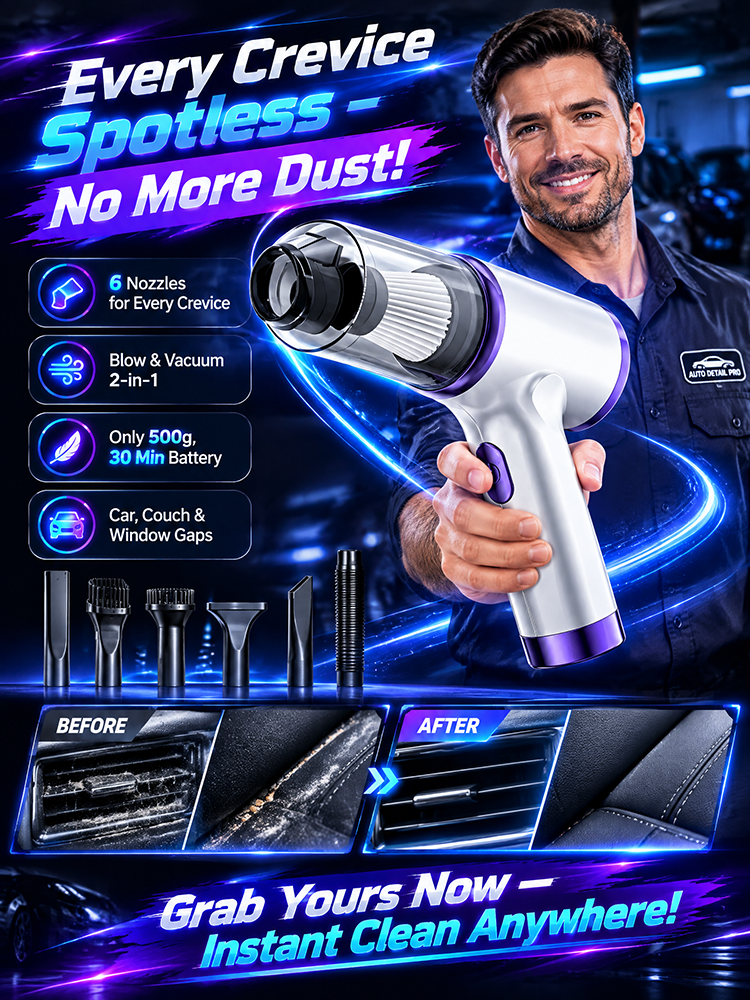 [The Solution for Hard-to-Reach Dust Spots in Your Car] Wireless Charging Car Vacuum Cleaner