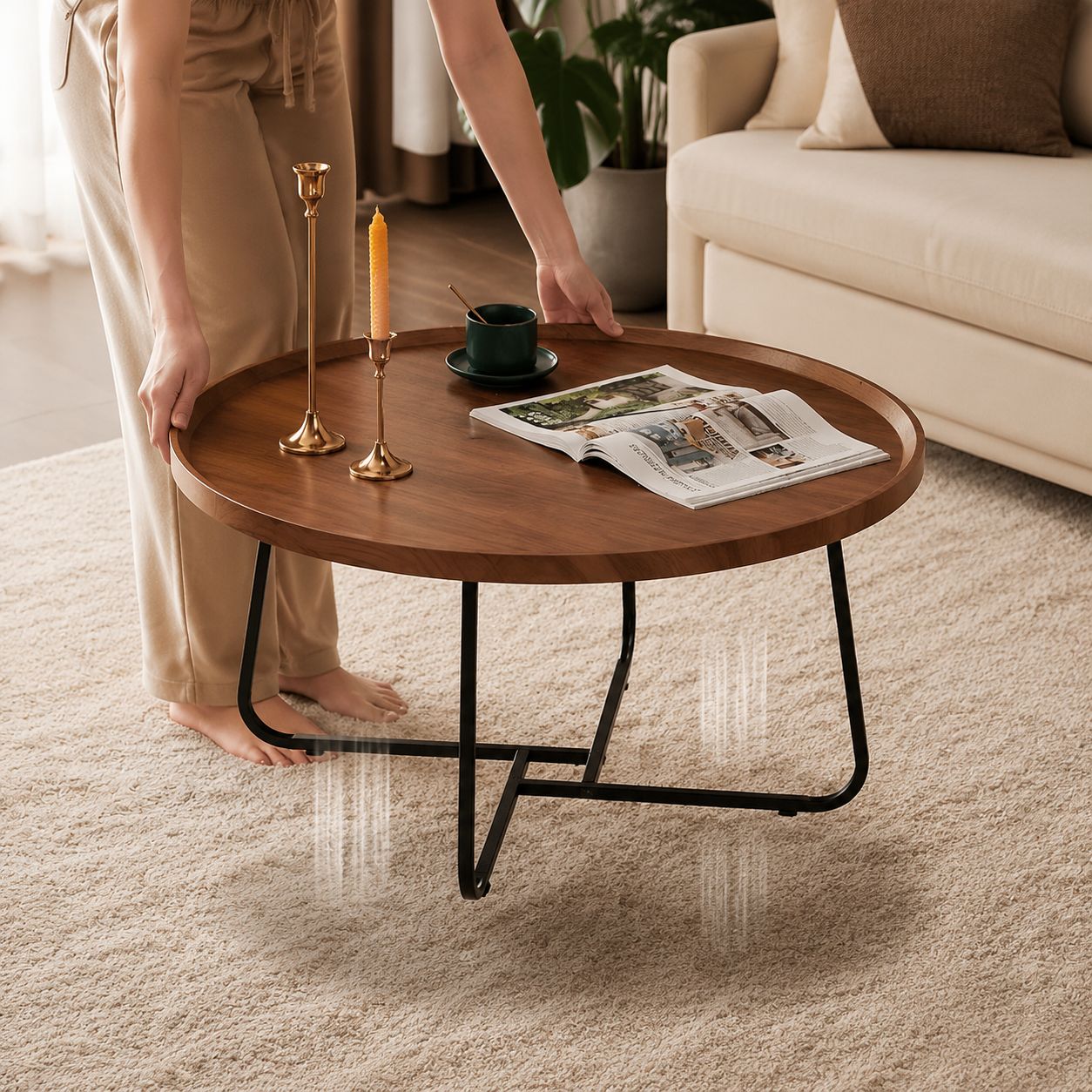 Stylish coffee table for luxury living room decor