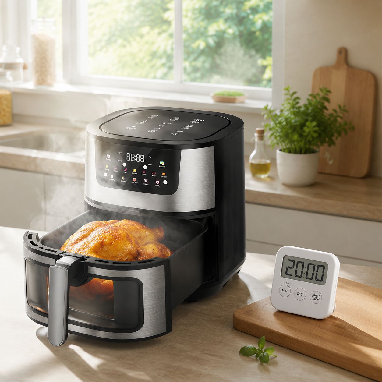 Large capacity oil-free air fryer for commercial use