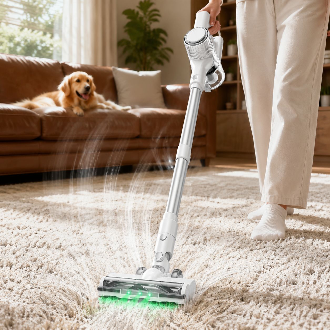 2200mAh Powerful Suction 8-in-1 Cordless Design, Ultra-fine Filter, Suitable for Home & Car