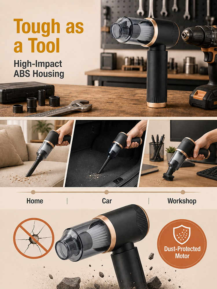 [Powerful Suction, Four-in-One] Portable Cordless Vacuum Cleaner