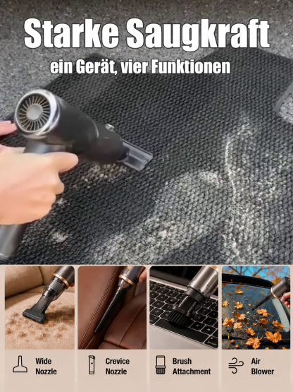 [Powerful Suction, Four-in-One] Portable Cordless Vacuum Cleaner