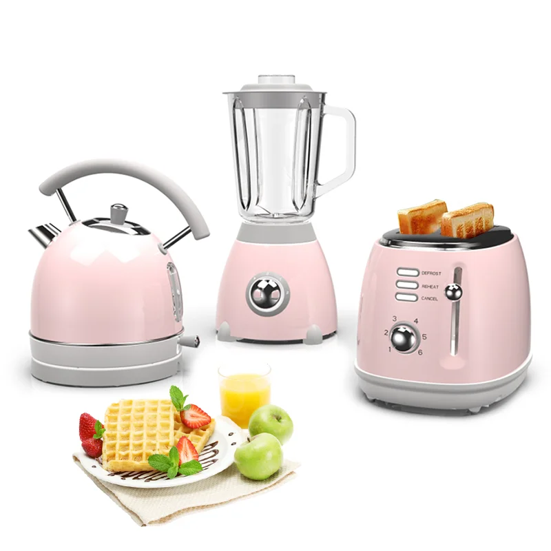 1.8L Electric Breakfast Blender Set with 1.5L Glass Jar and 2-Slice Smart Toaster