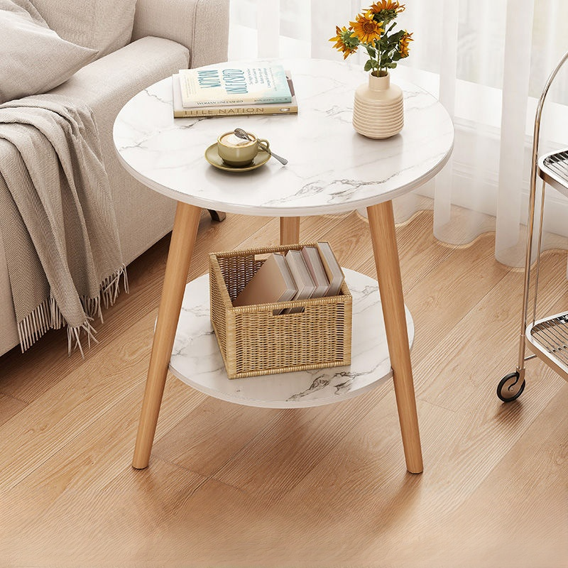 Bedroom Bedside Table Small Storage Cabinet with Solid Wood Legs