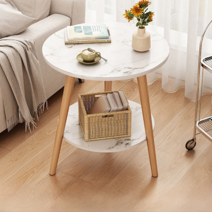 Bedroom Bedside Table Small Storage Cabinet with Solid Wood Legs