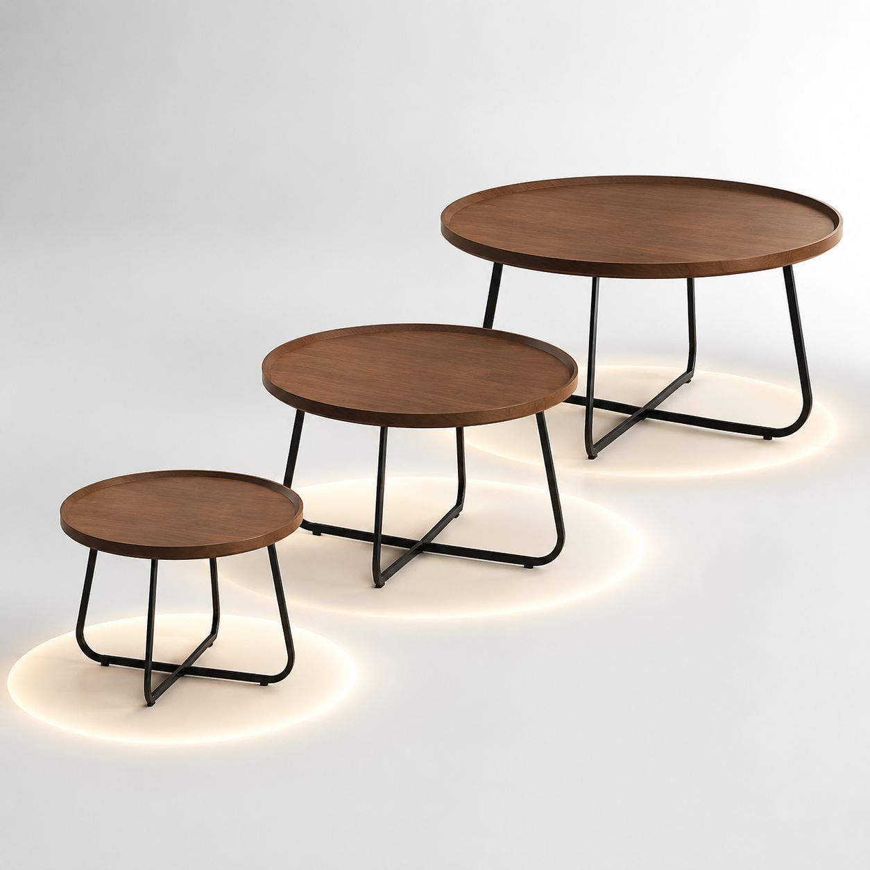 Light luxury coffee table with storage space