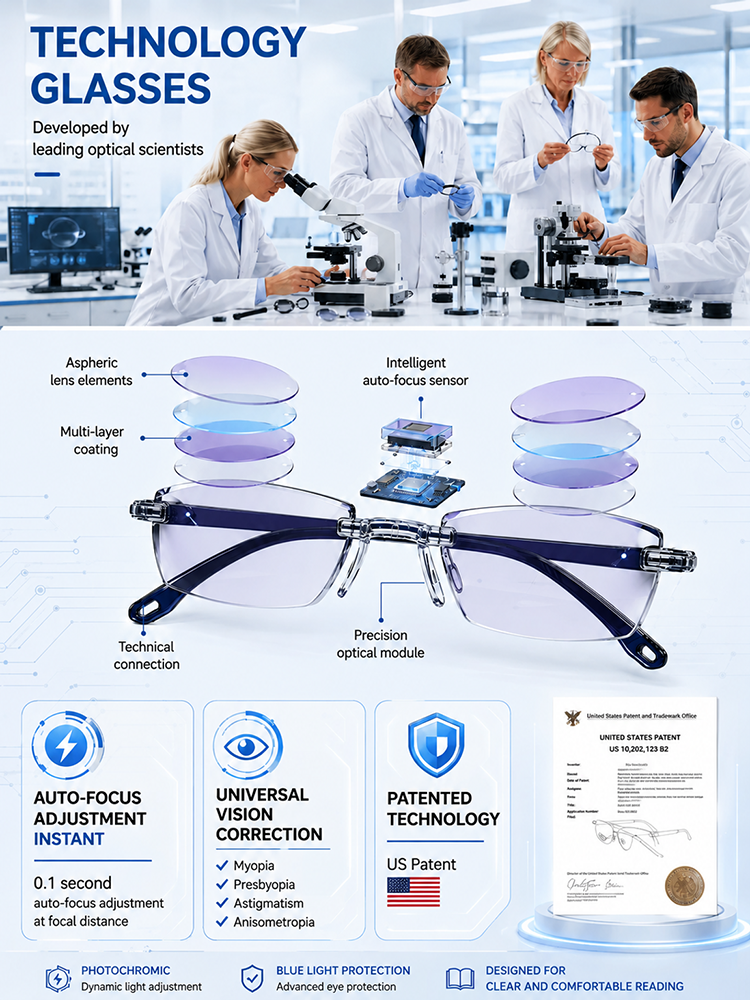 Photochromic Blue Light-Blocking Reading Glasses
