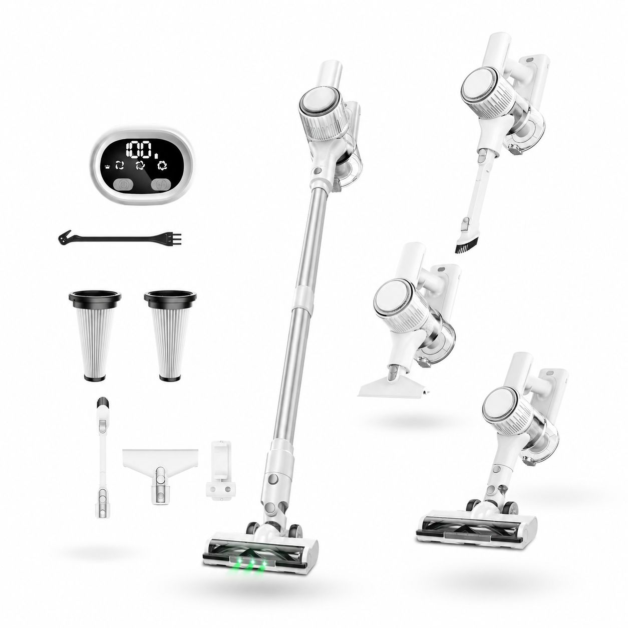 2200mAh Powerful Suction 8-in-1 Cordless Design, Ultra-fine Filter, Suitable for Home & Car