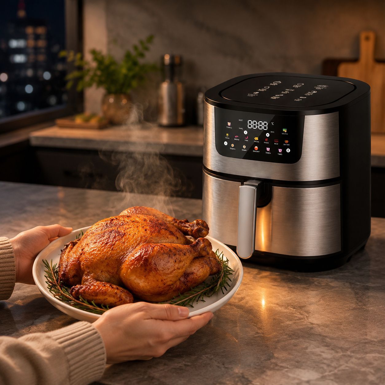 Deluxe 15L Smart Air Fryer, Oil-Free Commercial Appliance with LCD Screen
